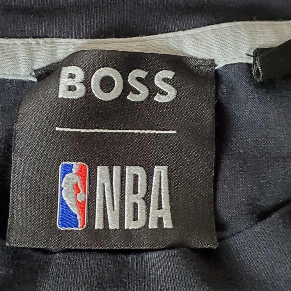 Brooklyn Nets X Hugo Boss Collab NBA Men's Large Long Sleeve T Shirt Black